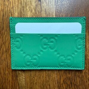 Gucci Vibrant Green GG Rubberized Card Holder
